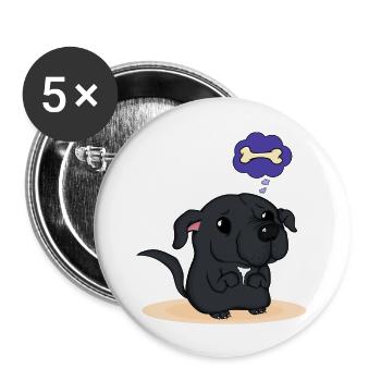 Staffy - Buttons groß 56 mm (5er Pack) - Weiß - Vorne