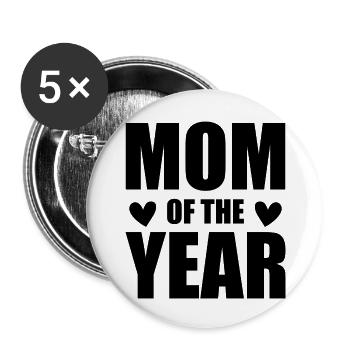 Lustiges Mutter Geschenk Mom Muttertag - Buttons groß 56 mm (5er Pack) - Weiß - Vorne