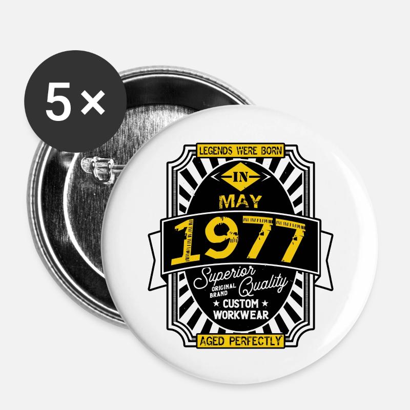 1977 MAY - Buttons large 2.2''/56 mm (5-pack) - white