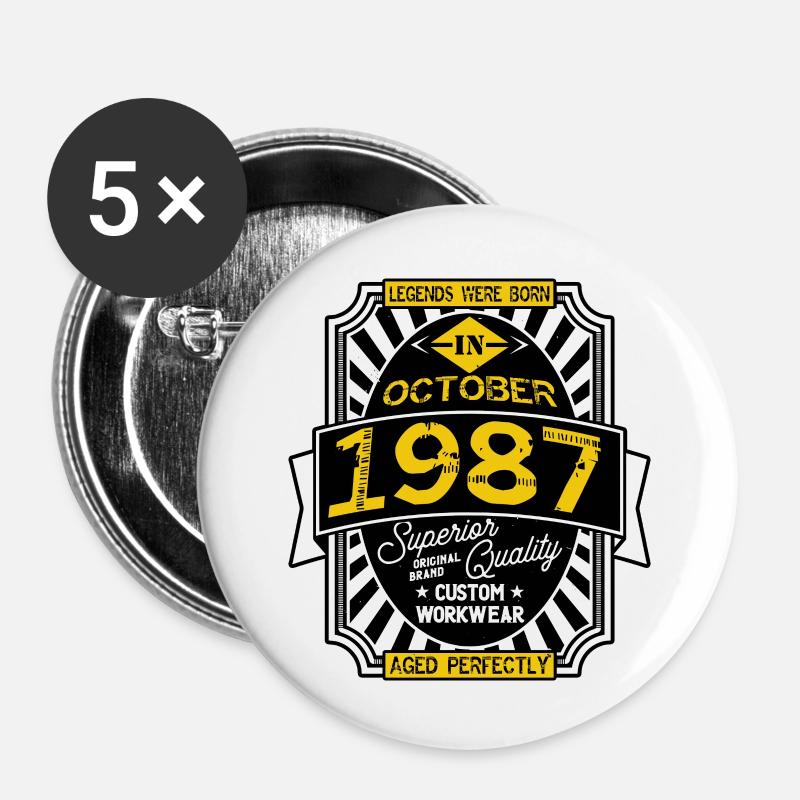 1987 OCTOBER - Buttons large 2.2''/56 mm (5-pack) - white