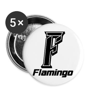 FLAMINGO - Buttons groß 56 mm (5er Pack) - Weiß - Vorne