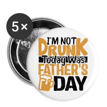 Daddy Humor Gift for Father's Day - Buttons large 2.2''/56 mm (5-pack) - white - Front