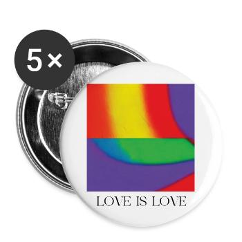 PRIDE - Buttons groß 56 mm (5er Pack) - Weiß - Vorne