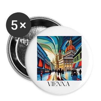 VIENNA - Buttons large 2.2''/56 mm (5-pack) - white - Front
