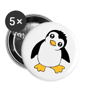 Penguin Baby Cute Little Funny Child Bird Love - Buttons large 2.2''/56 mm (5-pack) - white - Front