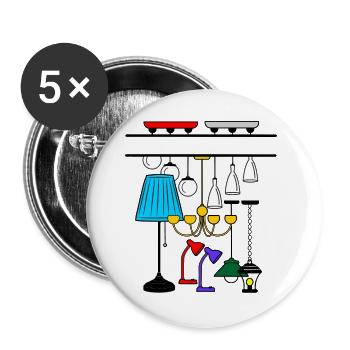 Beleuchtungslampen Shop mit Aussparung für Teks - Buttons groß 56 mm (5er Pack) - Weiß - Vorne