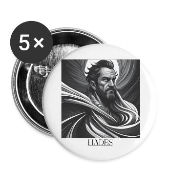 GREEK HADES - Buttons groß 56 mm (5er Pack) - Weiß - Vorne