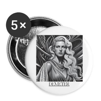 GREEK DEMETER - Buttons groß 56 mm (5er Pack) - Weiß - Vorne