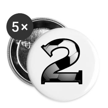 Fußball Soccer - Buttons groß 56 mm (5er Pack) - Weiß - Vorne