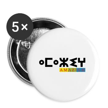 AMAZIGH SYMBOLE BERBERE Z IMAZIGHEN BIJOU KABYLE - Lot de 5 grands badges (56 mm) - blanc - Devant