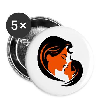 Liebe zum Muttertag - Buttons groß 56 mm (5er Pack) - Weiß - Vorne