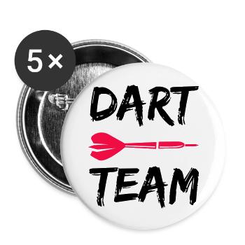 dart team - Buttons groß 56 mm (5er Pack) - Weiß - Vorne