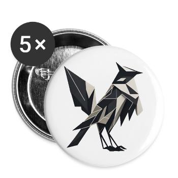 Minimalist Bird Geometric Bird Minimalistic Bird - Buttons large 2.2''/56 mm (5-pack) - white - Front
