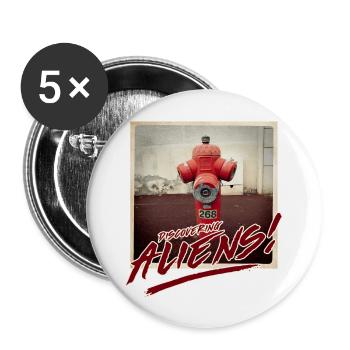 Étrangers 1 - Lot de 5 grands badges (56 mm) - blanc - Devant