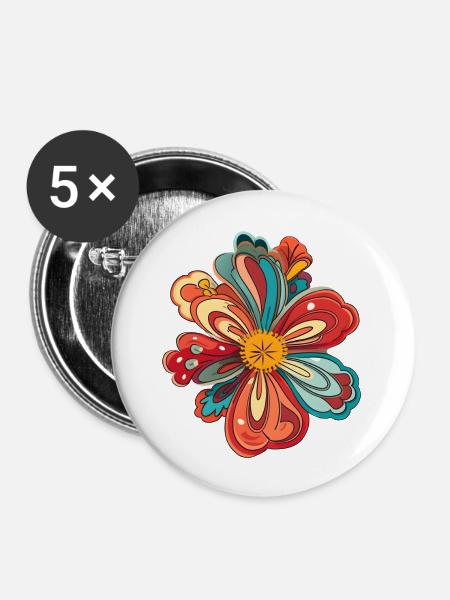 izup2u flower - Buttons groß 56 mm (5er Pack) - Weiß
