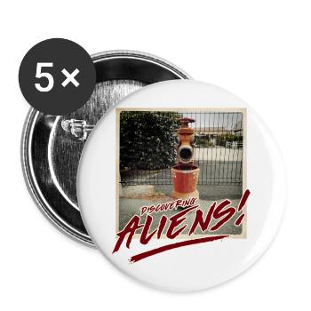 Étrangers 7 - Lot de 5 grands badges (56 mm) - blanc - Devant
