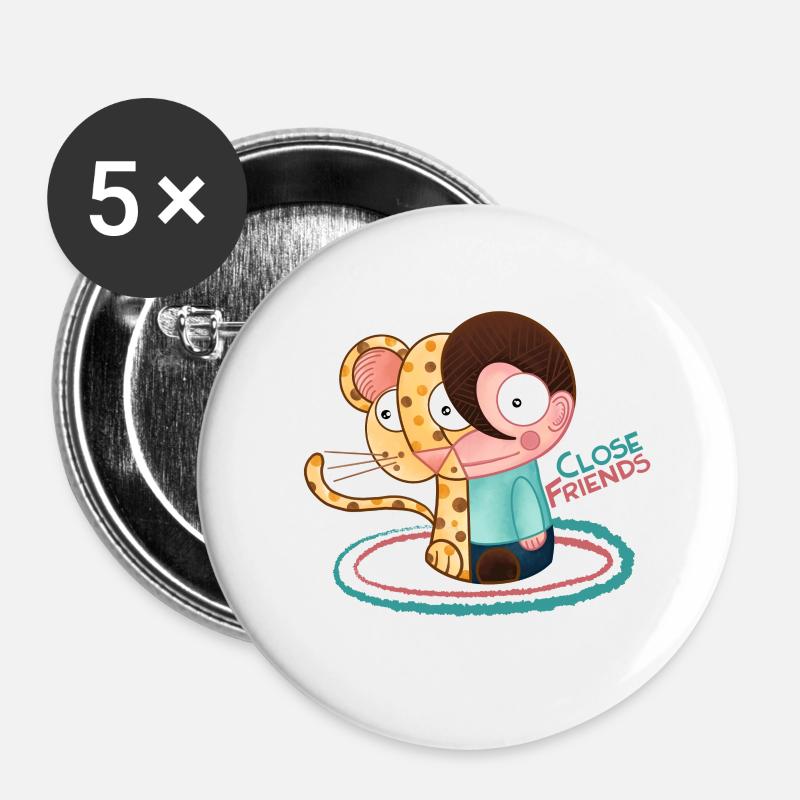 Close Friends - Buttons large 2.2''/56 mm (5-pack) - white