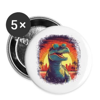 Awesome Rex Born 2004 Cadeau d’anniversaire Trex T Rex - Lot de 5 grands badges (56 mm) - blanc - Devant