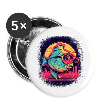 adventure animation beach gift idea fun - Buttons groß 56 mm (5er Pack) - Weiß - Vorne