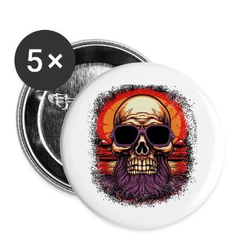 idée cadeau anniversaire cadeau idée heureux - Lot de 5 grands badges (56 mm) - blanc - Devant