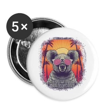Down Under Adorable Christmas Australian Australia - Buttons large 2.2''/56 mm (5-pack) - white - Front