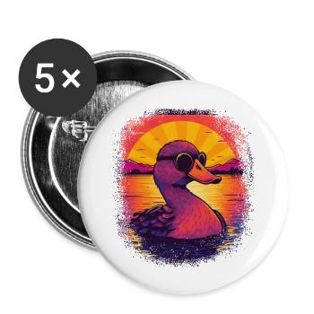 sayings bathroom gift children bath duck statement - Buttons large 2.2''/56 mm (5-pack) - white - Front