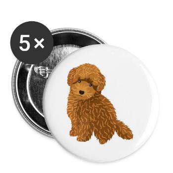 Adorable little dog - Buttons large 2.2''/56 mm (5-pack) - white - Front