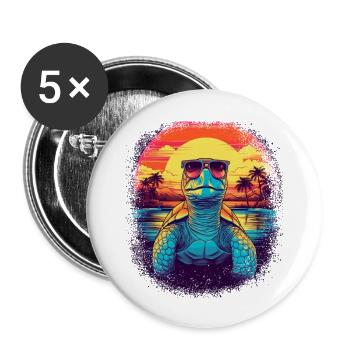 gift cool bday awesome birthday funny present - Buttons groß 56 mm (5er Pack) - Weiß - Vorne