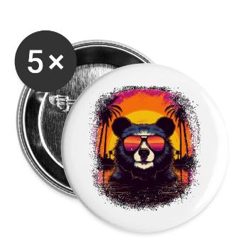 funny polar bear coati birthday present jokes - Buttons groß 56 mm (5er Pack) - Weiß - Vorne