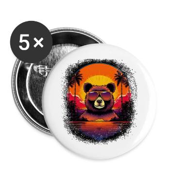 birthday present panda bear quote funny sayings - Buttons groß 56 mm (5er Pack) - Weiß - Vorne