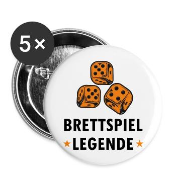 boardgame chess backgammon game night - Buttons groß 56 mm (5er Pack) - Weiß - Vorne