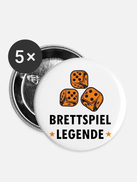 boardgame chess backgammon game night - Buttons groß 56 mm (5er Pack) - Weiß