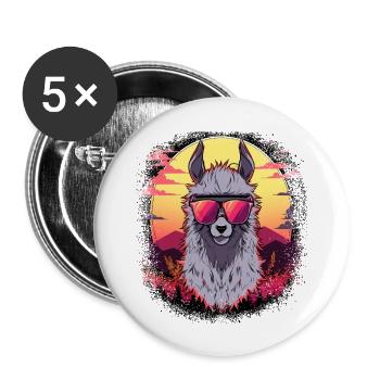 amusant j’aime llama bébé cadeau drôle disant bday humour - Lot de 5 grands badges (56 mm) - blanc - Devant