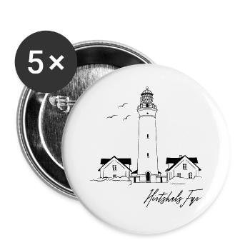 Denmark Hirtshals Lighthouse Holidays - Buttons large 2.2''/56 mm (5-pack) - white - Front