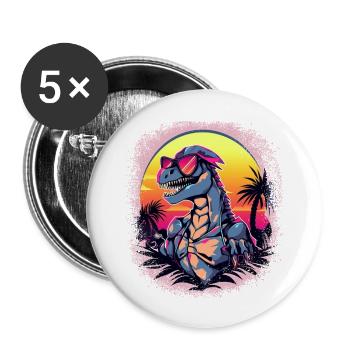 Old Fun 2004 Birthday Sayings Geek Joke Bday Trex - Buttons large 2.2''/56 mm (5-pack) - white - Front