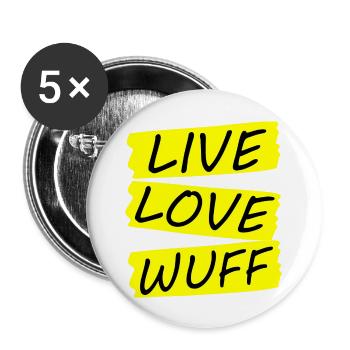 Dog Hund - Buttons groß 56 mm (5er Pack) - Weiß - Vorne
