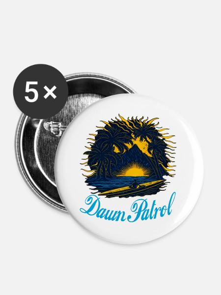 Dawn Patrol Palms Sunset - Buttons groß 56 mm (5er Pack) - Weiß