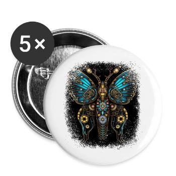 papillons présent idée esthétique citation verte - Lot de 5 grands badges (56 mm) - blanc - Devant