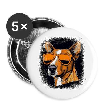 Cadeau beagle dog lover anniversaire cadeau animal de compagnie - Lot de 5 grands badges (56 mm) - blanc - Devant