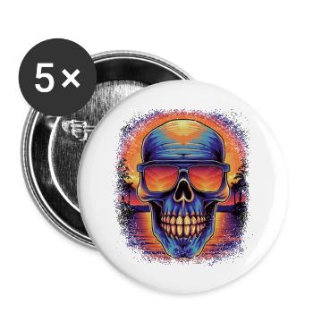 spooky skeletal fuck you joke dabbing anatomy - Buttons large 2.2''/56 mm (5-pack) - white - Front
