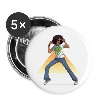 Max disco dancer - Buttons large 2.2''/56 mm (5-pack) - white - Front