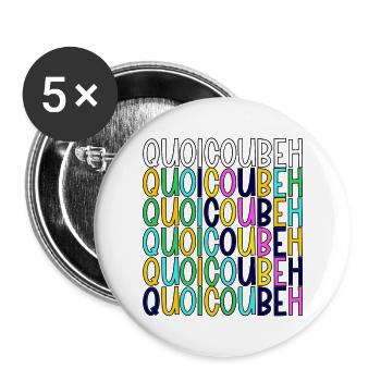 WhatCouBeH Regenbogen-Gitter - Buttons groß 56 mm (5er Pack) - Weiß - Vorne