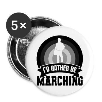 I'd rather play the drum - Buttons large 2.2''/56 mm (5-pack) - white - Front