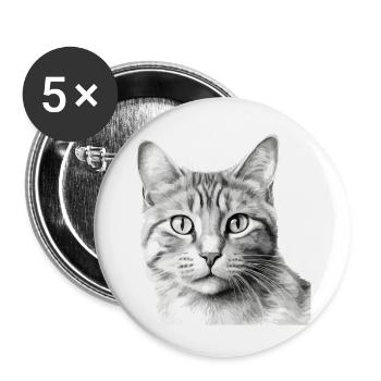 Bli le chat - Lot de 5 grands badges (56 mm) - blanc - Devant