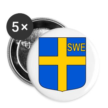 Bouclier ENG - Lot de 5 grands badges (56 mm) - blanc - Devant