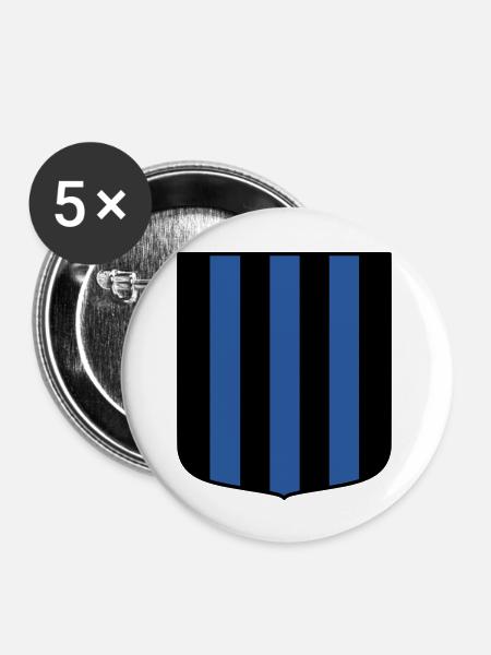 Dunkelblau - Buttons groß 56 mm (5er Pack) - Weiß