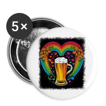 Gift Birthday Present Pride Birthday Awesome Funny - Buttons large 2.2''/56 mm (5-pack) - white - Front