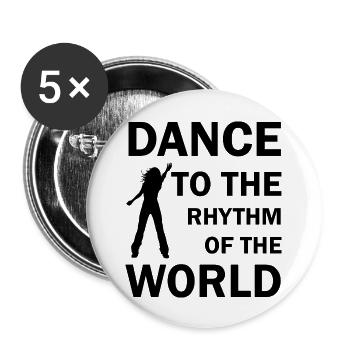 Dancing Dance Music - Buttons groß 56 mm (5er Pack) - Weiß - Vorne