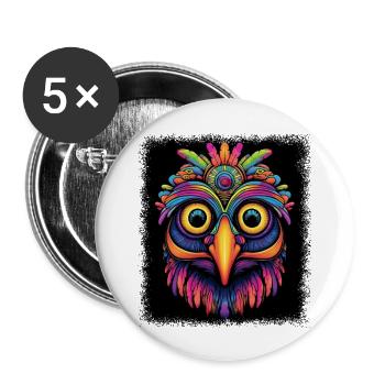 king penguin emperor dancing penguin zoo animal - Buttons groß 56 mm (5er Pack) - Weiß - Vorne