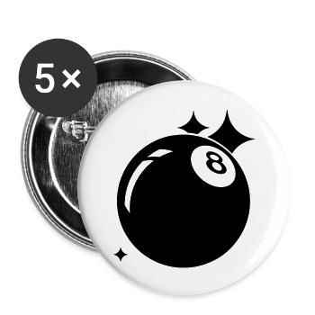Billardkugel - Buttons groß 56 mm (5er Pack) - Weiß - Vorne